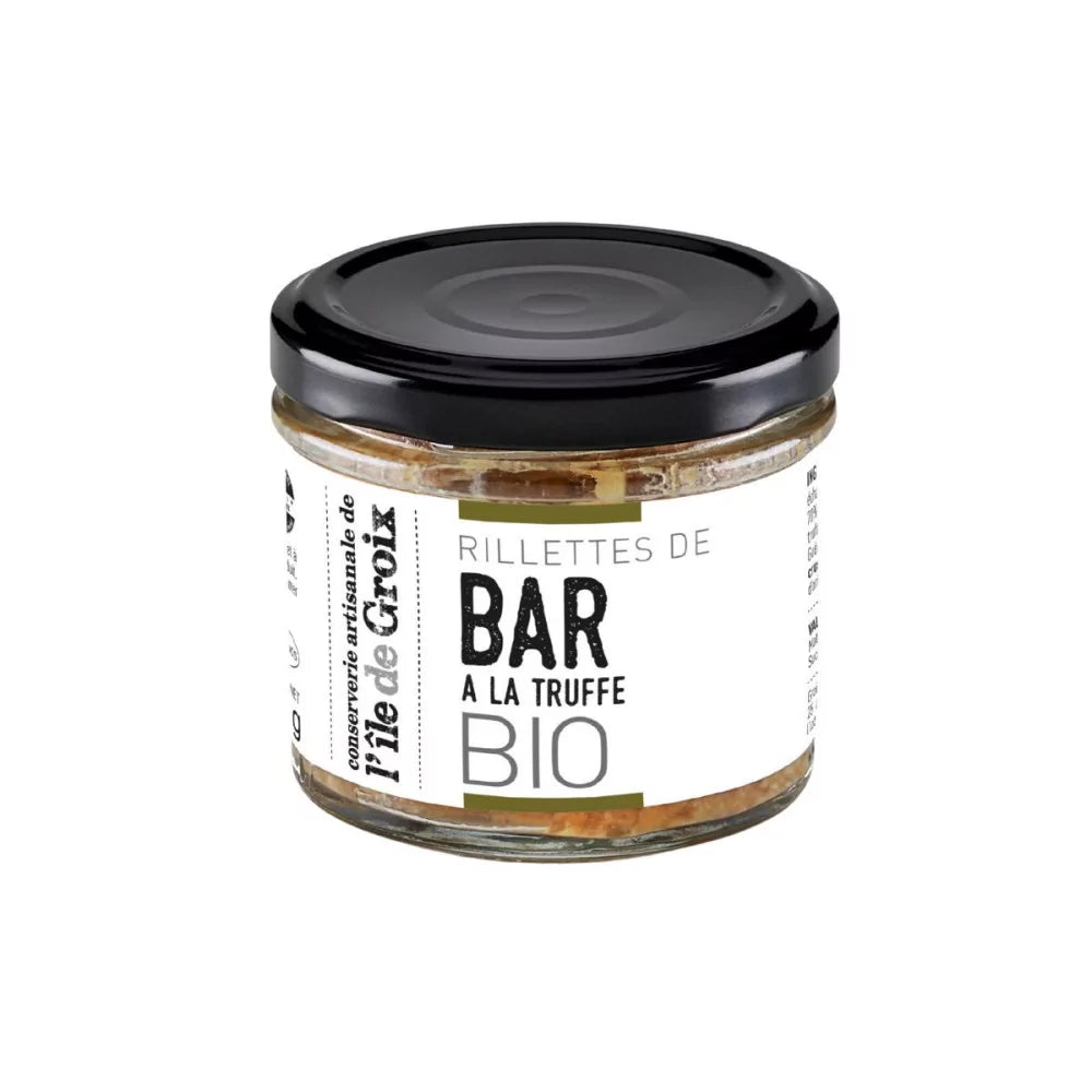 Pot de rillettes de bar à la truffe bio – conserverie de l’Île de Groix